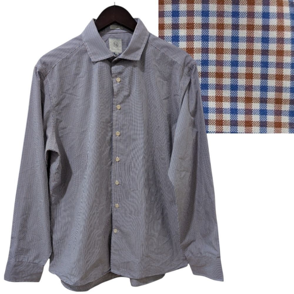 Taylor Stitch Men's Size 44 US XL/XXL Gingham Shirt - Blue & Brown Check